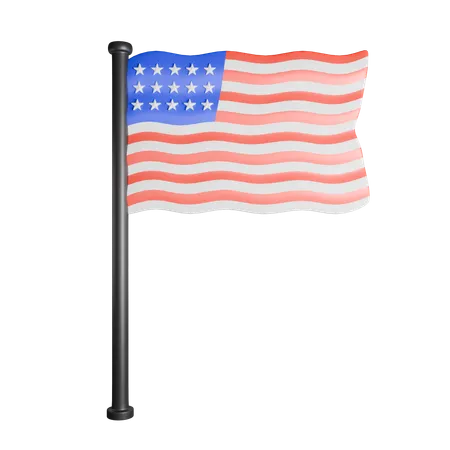 American National Flag  3D Icon