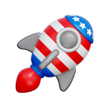 American Rocket  3D Icon