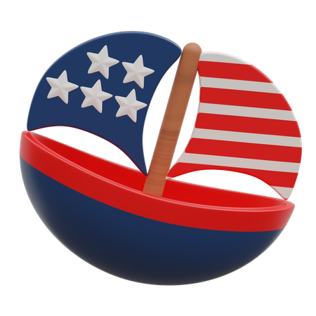 American Sailboat  3D Icon