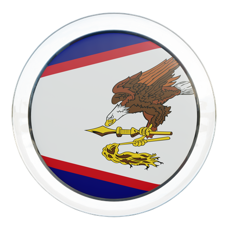 American Samoa Flag Glass  3D Icon