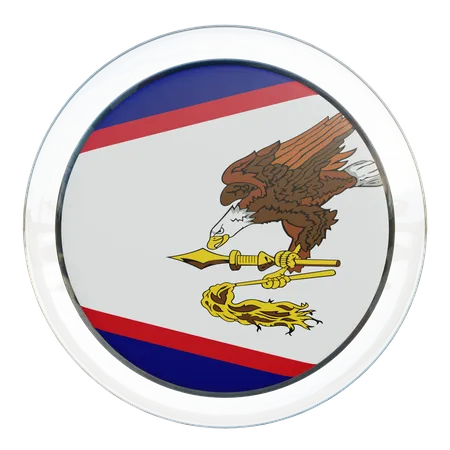 American Samoa Round Flag 3D Icon