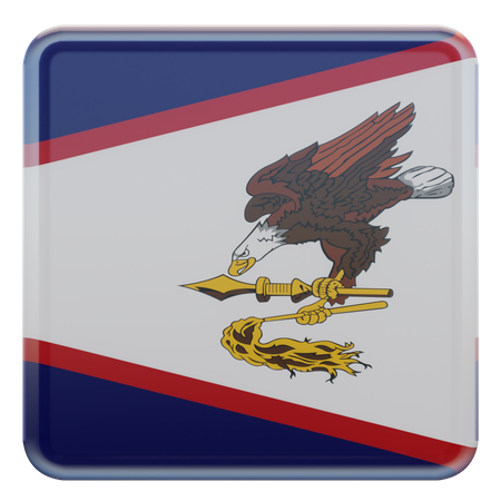 American Samoa Square Flag 3D Icon