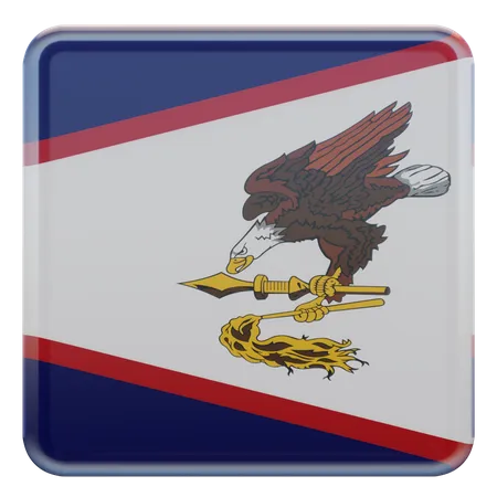 American Samoa Square Flag 3D Icon