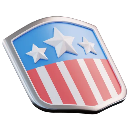 3 D Illustration American Shield 3D Icon