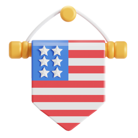 Amerika-Banner  3D Icon