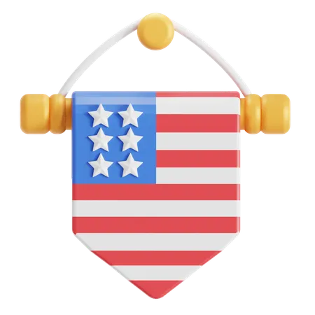 Amerika-Banner  3D Icon