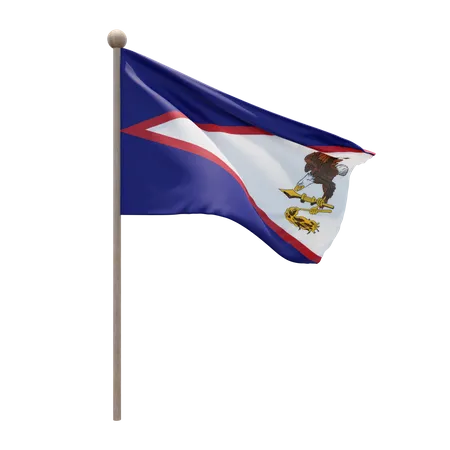 Amerikanisch-Samoa Fahnenmast  3D Flag