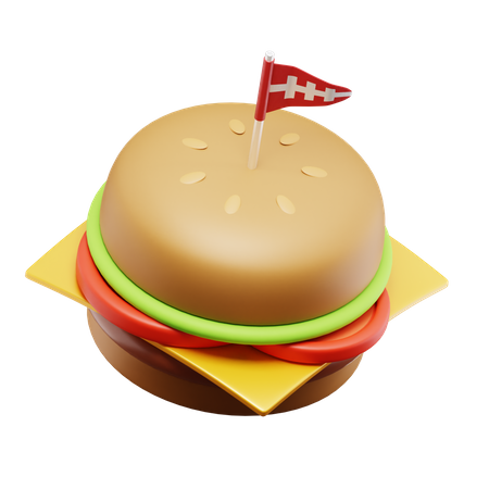 Amerikanischer Burger  3D Icon