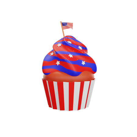 Amerikanischer Cupcake  3D Icon