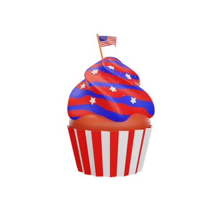 Amerikanischer Cupcake  3D Icon