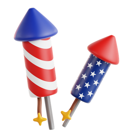 Amerikanischer Feuerwerkskörper  3D Icon