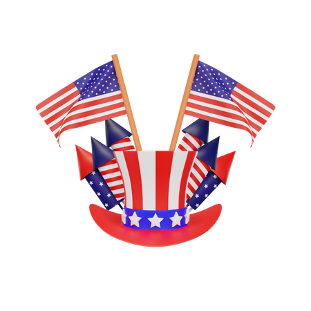 Amerikanischer Unabhängigkeitstag  3D Icon