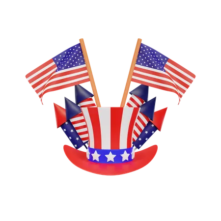 Amerikanischer Unabhängigkeitstag  3D Icon