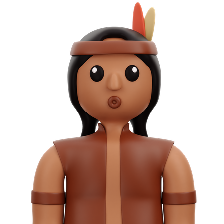 Amerikanischer Ureinwohner  3D Icon