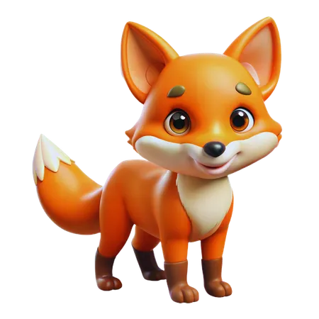 Renard amical  3D Icon