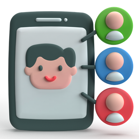 Amigos sociales  3D Icon