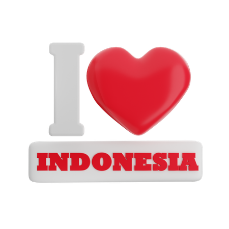 Yo amo Indonesia  3D Icon