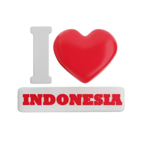 Yo amo Indonesia  3D Icon