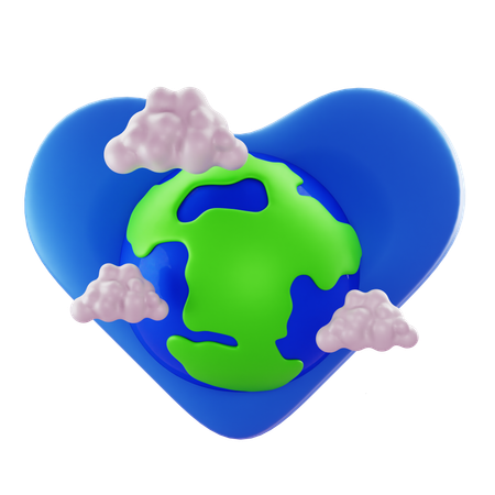 Amo el planeta tierra  3D Icon