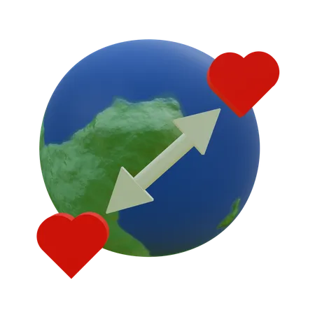 Amor a distancia  3D Icon