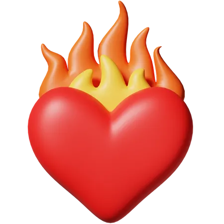 Amor queimando  3D Icon