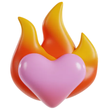 Paixão de amor ardente  3D Icon