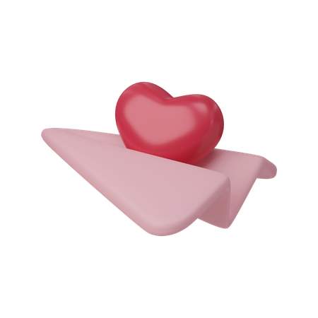 Avión de amor  3D Icon