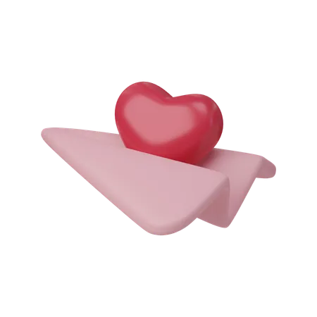 Avión de amor  3D Icon