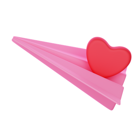 Avión de amor  3D Icon