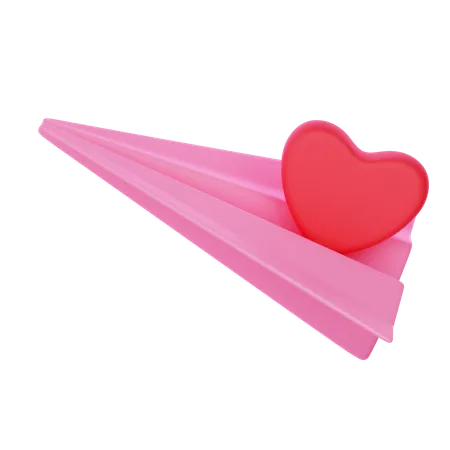 Avión de amor  3D Icon