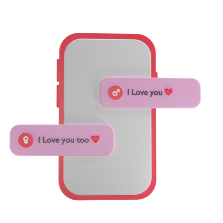 Amor bate-papo  3D Icon