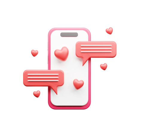 Amor bate-papo  3D Icon