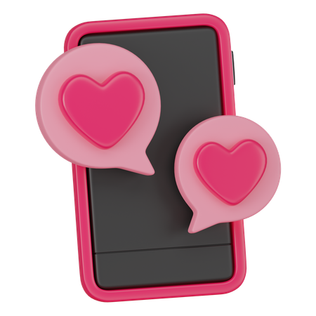 Diálogo de bate-papo de amor  3D Icon