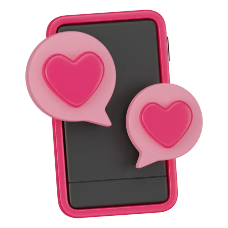 Diálogo de bate-papo de amor  3D Icon