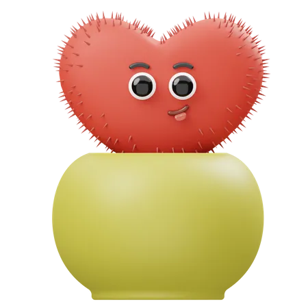 Amor cactus  3D Illustration