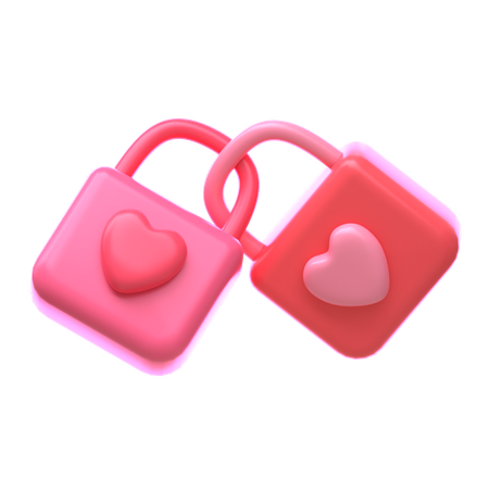 Cadeado de amor  3D Icon