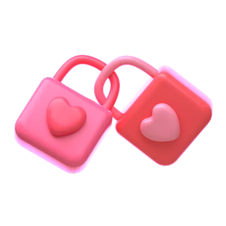 Cadeado de amor  3D Icon