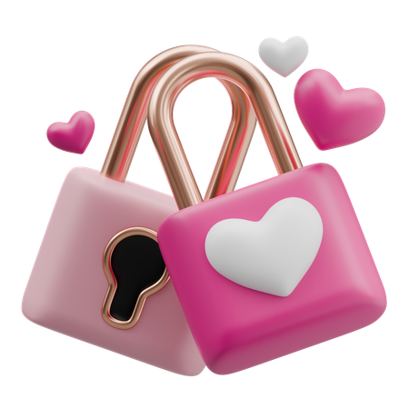 Cadeado de amor  3D Icon