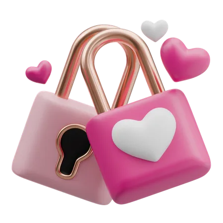 Cadeado de amor  3D Icon