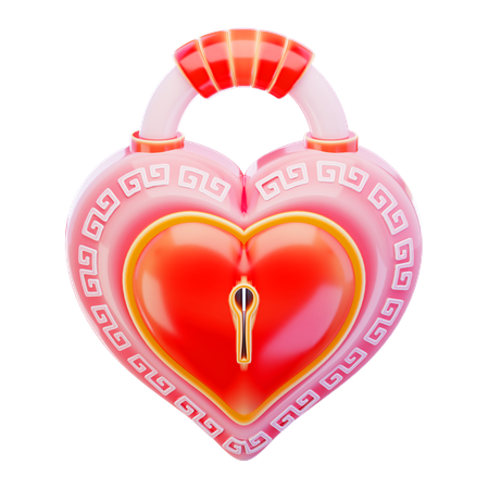 Cadeado de amor  3D Icon