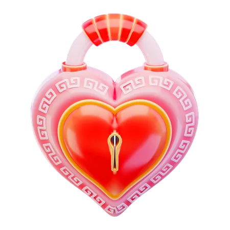 Cadeado de amor  3D Icon