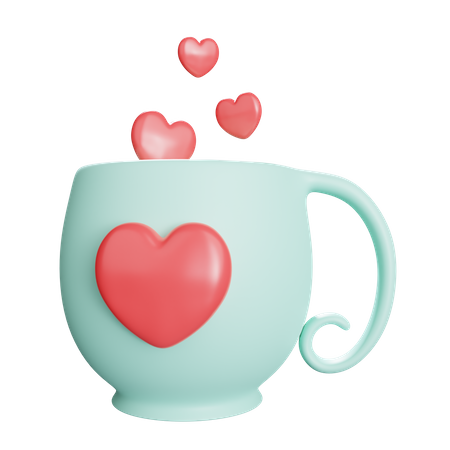 Amor cafe  3D Illustration