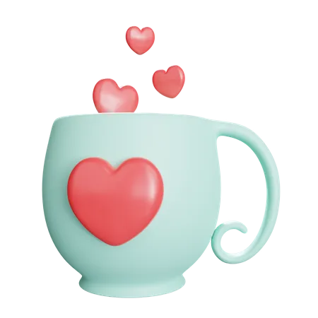 Amor cafe  3D Illustration