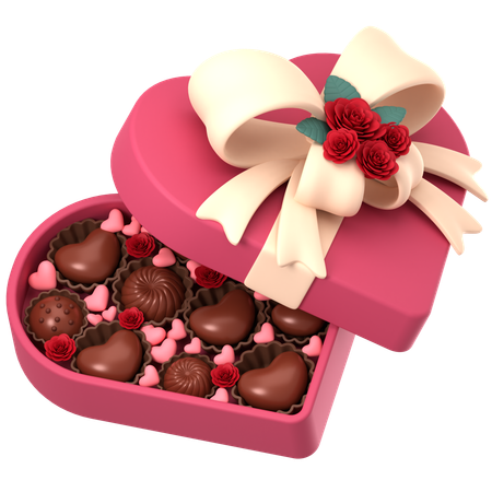 Caja de chocolates de amor  3D Icon