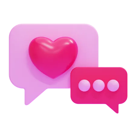 Amor bate-papo  3D Icon