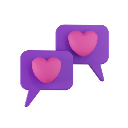 Amor bate-papo  3D Icon