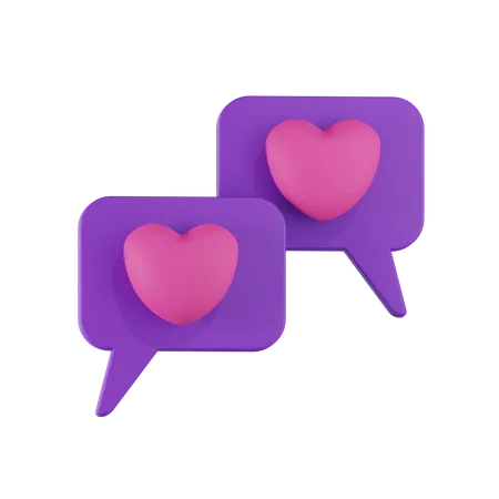 Amor bate-papo  3D Icon