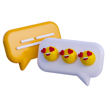 Amor bate-papo emoji  3D Illustration