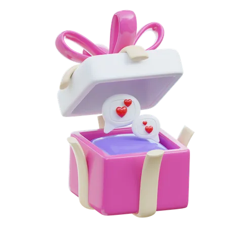 Regalo de chat de amor  3D Icon