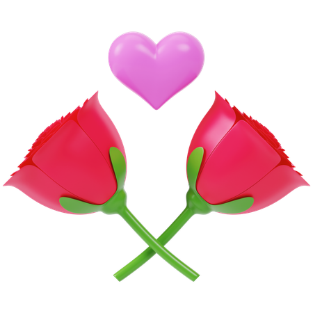 Amor com rosas  3D Icon